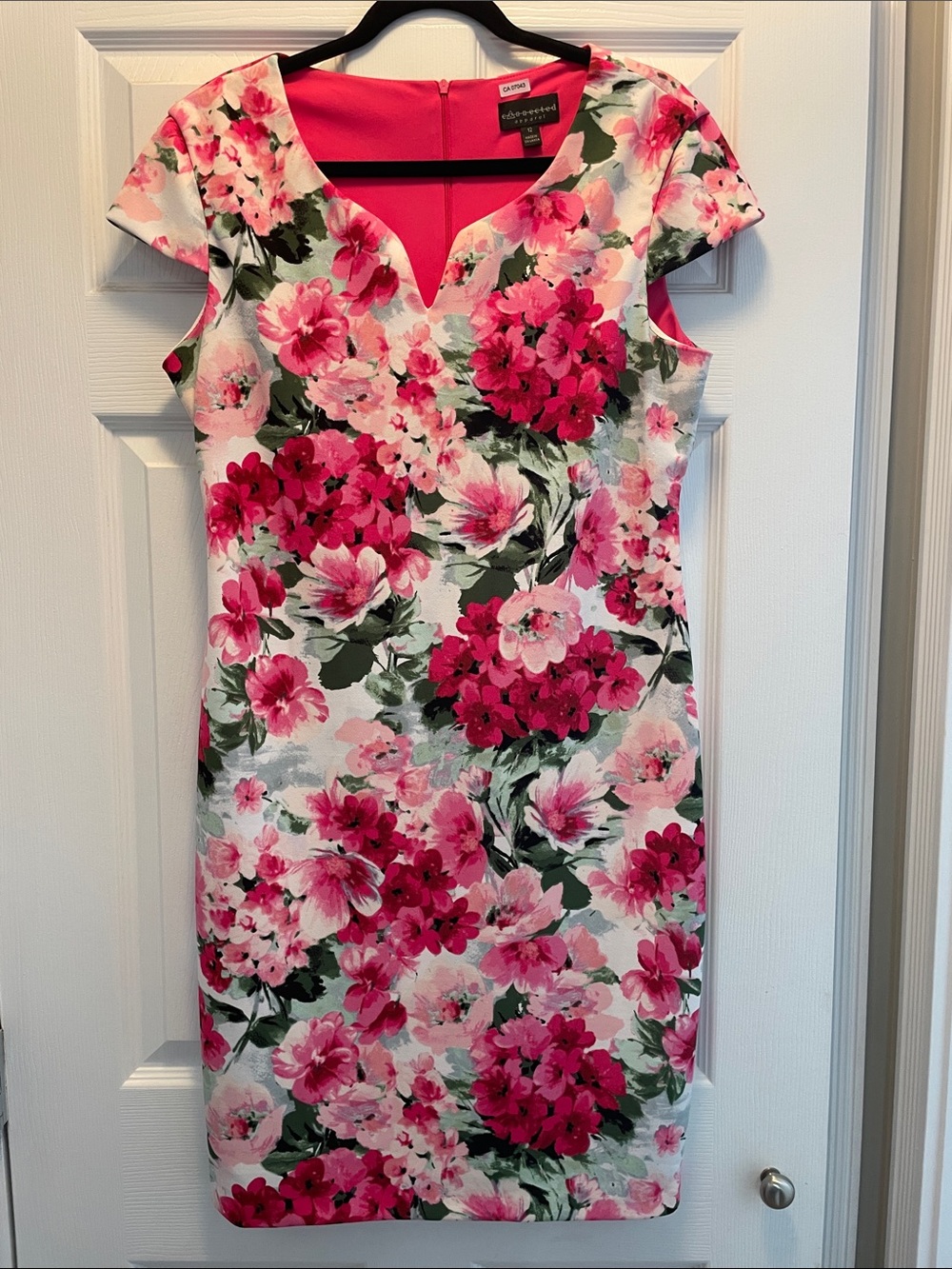 connected apparel Pink Floral Midi Dress